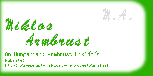 miklos armbrust business card